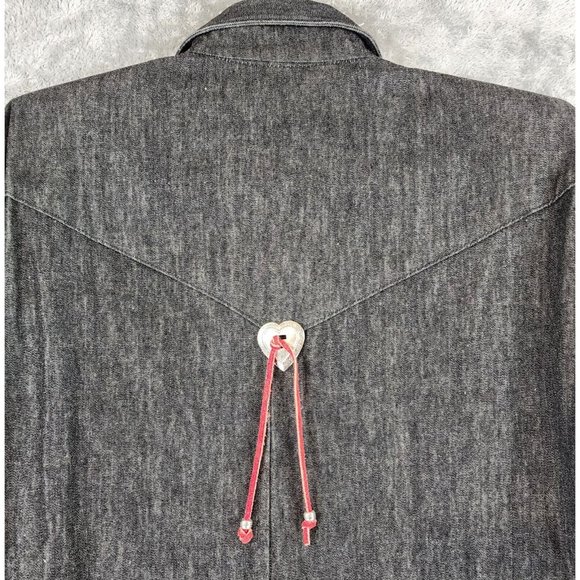 Circle T by Marilyn Lenox Shirt Womens Medium Gray Western Vintage Made In USA - Picture 9 of 12